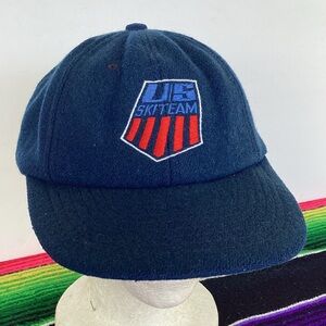 Vintage Bula USA Ski Team SnapBack Hat Made in USA Fleece Wool? US Ski Team